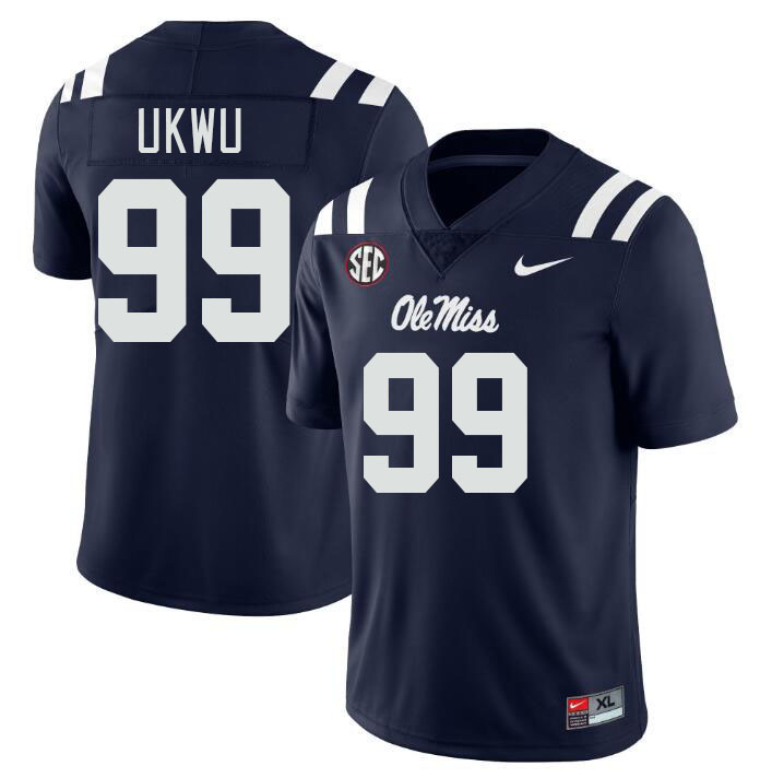 Ole Miss Rebels #99 Isaac Ukwu College Football Jerseyes Stitched Sale-Navy